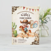 ワイルドウェストカウボーイファーストロデオ1歳誕生日招待状 招待状 (スタンド正面)