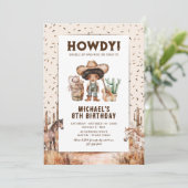 ワイルドウェストカウボーイロデオの子供の誕生日招待状 招待状 (スタンド正面)