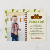 ワイルドウェストカウボーイロデオ子供の誕生日パーティー サンキューカード (正面/裏面)