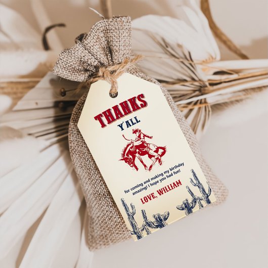 ワイルドウェストカウボーイ誕生日パーティー感謝祭のお礼 ギフトタグ