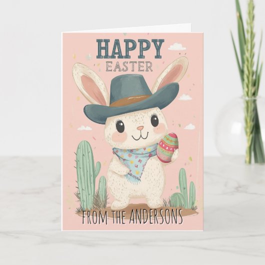 ワイルドウェストキュートバニー イースターエッグ抱えて シーズンカード (正面)