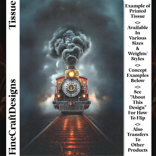 ワイルドウェストスチームパンク機関車列車CJ6デコページ 薄葉紙