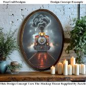 ワイルドウェストスチームパンク機関車列車CJ6デコページ 薄葉紙