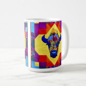 ワイルドウェストバイソンキルトライクデザイン コーヒーマグカップ (正面右)