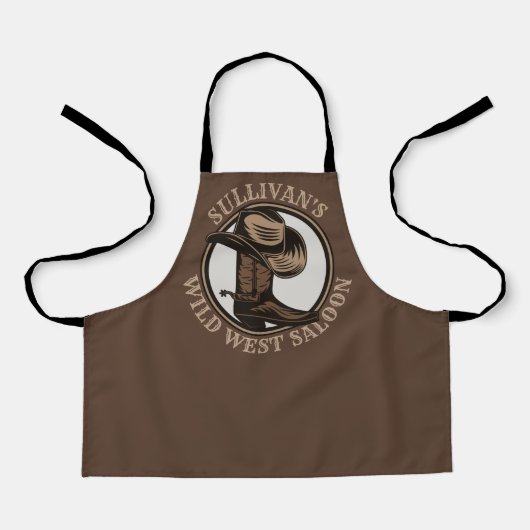 ワイルドウェストパーソナライズされたサルーンウェスタンカウボーイブーツ エプロン (正面)
