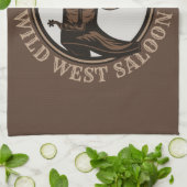 ワイルドウェストパーソナライズされたサルーンウェスタンカウボーイブーツ キッチンタオル (折り畳み)