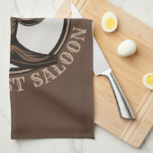 ワイルドウェストパーソナライズされたサルーンウェスタンカウボーイブーツ キッチンタオル (四つ折り)