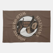 ワイルドウェストパーソナライズされたサルーンウェスタンカウボーイブーツ キッチンタオル (横)