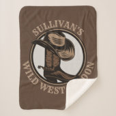 ワイルドウェストパーソナライズされたサルーンウェスタンカウボーイブーツ シェルパブランケット (正面)