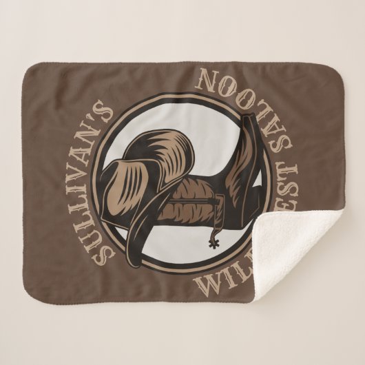 ワイルドウェストパーソナライズされたサルーンウェスタンカウボーイブーツ シェルパブランケット (正面(横))