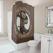 ワイルドウェストパーソナライズされたサルーンウェスタンカウボーイブーツ シャワーカーテン (インサイチュ)