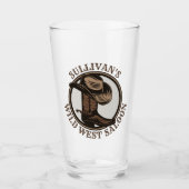 ワイルドウェストパーソナライズされたサルーンウェスタンカウボーイブーツ タンブラーグラス (正面)