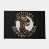 ワイルドウェストパーソナライズされたサルーンウェスタンカウボーイブーツ ドアマット (正面)