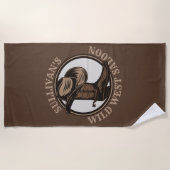 ワイルドウェストパーソナライズされたサルーンウェスタンカウボーイブーツ ビーチタオル (正面)