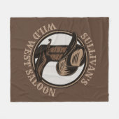 ワイルドウェストパーソナライズされたサルーンウェスタンカウボーイブーツ フリースブランケット (正面(横))