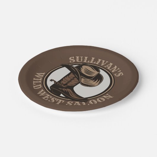 ワイルドウェストパーソナライズされたサルーンウェスタンカウボーイブーツ ペーパープレート (アングル)