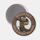 ワイルドウェストパーソナライズされたサルーンウェスタンカウボーイブーツ マグネット (正面/裏面)