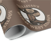 ワイルドウェストパーソナライズされたサルーンウェスタンカウボーイブーツ ラッピングペーパー (ロールコーナー)