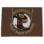 ワイルドウェストパーソナライズされたサルーンウェスタンカウボーイブーツ ラージペーパーバッグ (正面)