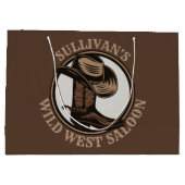 ワイルドウェストパーソナライズされたサルーンウェスタンカウボーイブーツ ラージペーパーバッグ (裏面)