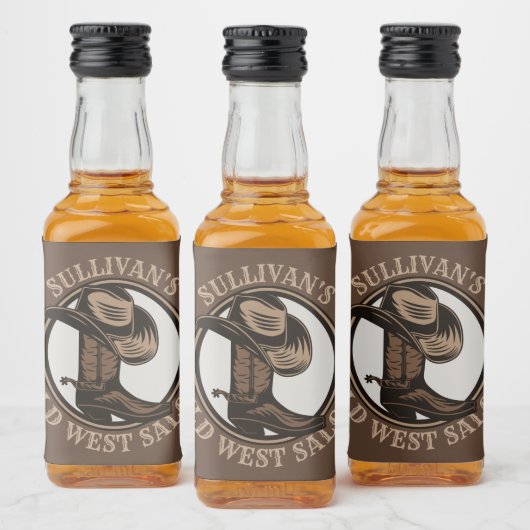 ワイルドウェストパーソナライズされたサルーンウェスタンカウボーイブーツ リキュールボトルラベル (ボトル)