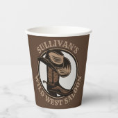 ワイルドウェストパーソナライズされたサルーンウェスタンカウボーイブーツ 紙コップ (正面)
