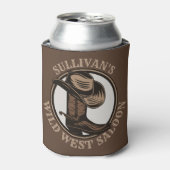 ワイルドウェストパーソナライズされたサルーンウェスタンカウボーイブーツ 缶クーラー (缶正面)