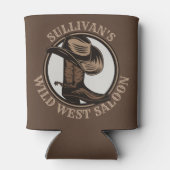 ワイルドウェストパーソナライズされたサルーンウェスタンカウボーイブーツ 缶クーラー (裏面)