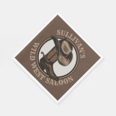 ワイルドウェストパーソナライズされたサルーンウェスタンカウボーイ スタンダードランチョンナプキン (角)