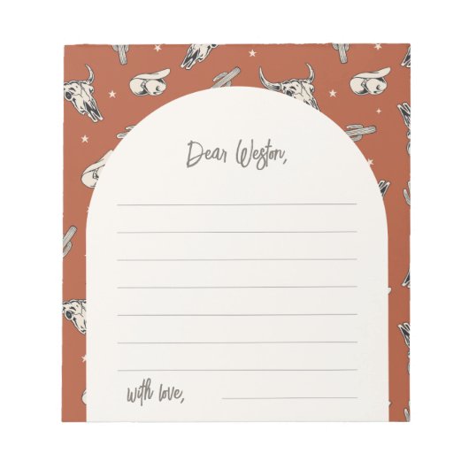 ワイルドウェストパーティータイムカプセルメモ帳 ノートパッド (正面)