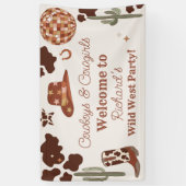 ワイルドウェストパーティーボーイロデオ誕生日パーティーへようこそ 横断幕 (縦)