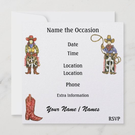 ワイルドウェストパーティー- SRF 招待状 (裏面)