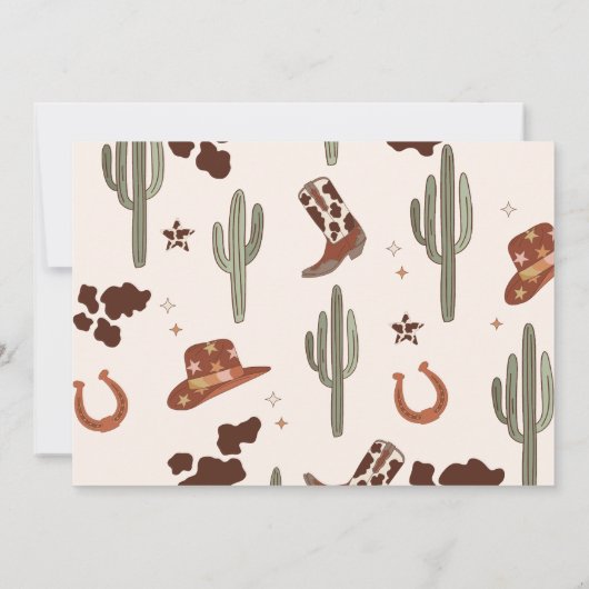 ワイルドウェストファースト・ロデオ1st誕生日パーティー 招待状 (裏面)