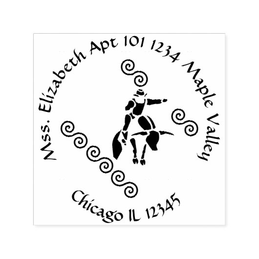 ワイルドウェストブルライダーファミリーホーム差出人住所 セルフインキングスタンプ (デザイン)