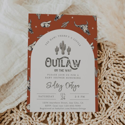 ワイルドウェストベビーシャワー招待状 |カウボーイベビー 招待状