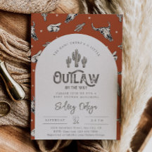 ワイルドウェストベビーシャワー招待状 |カウボーイベビー