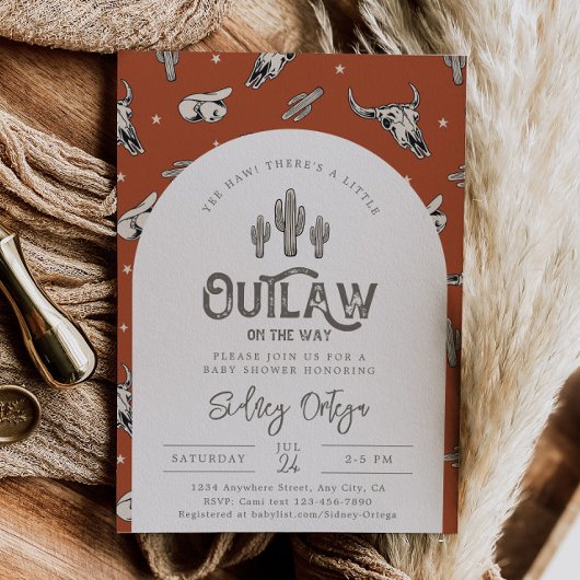 ワイルドウェストベビーシャワー招待状 |カウボーイベビー 招待状