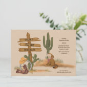 ワイルドウェストボーイズ素朴おもしろい誕生日招待状 招待状 (スタンド正面)