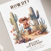 ワイルドウェストモダンカウボーイ誕生日 招待状