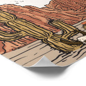 ワイルドウェストロデオの最初の誕生日パーティー歓迎サイン ポスター (角)