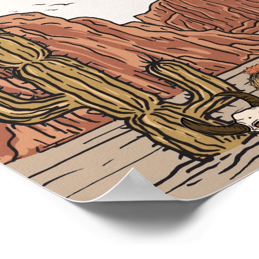 ワイルドウェストロデオの最初の誕生日パーティー歓迎サイン ポスター (角)