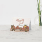 ワイルドウェストロデオの誕生日パーティーお礼カード サンキューカード (正面)