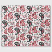 ワイルドウェストロデオクリスマスバンダナペイズリーパターン ラッピングペーパー (フラット)