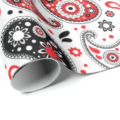 ワイルドウェストロデオクリスマスバンダナペイズリーパターン ラッピングペーパー (ロールコーナー)