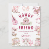 ワイルドウェスト女性のカーボーイキッズヴァレンティーンズデイ シーズンカード (正面)