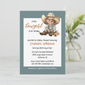 ワイルドウェスト女性のカーボーイテキサス州ウェスタン赤ちゃんシャワー 招待状 (スタンド正面)