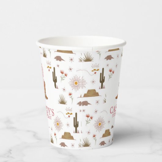 ワイルドウェスト女性のカーボーイバースデーパーティー紙カップ 紙コップ (右)