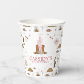 ワイルドウェスト女性のカーボーイバースデーパーティー紙カップ 紙コップ (正面)