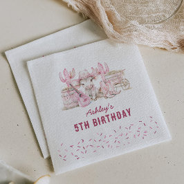ワイルドウェスト女性のカーボーイ子供の誕生日パーティー スタンダードカクテルナプキン