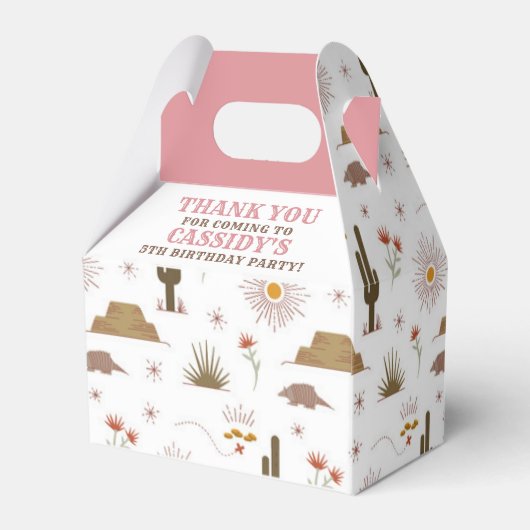 ワイルドウェスト女性のカーボーイ誕生日パーティーの好意ボックス フェイバーボックス (裏面サイド)